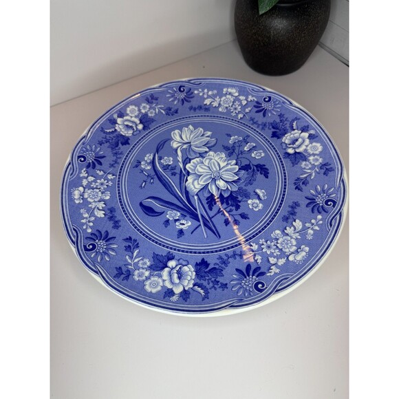 Spode Blue Room Collection Botanical Footed Cake Pie Stand 10 3/4" Georgian - Picture 1 of 4